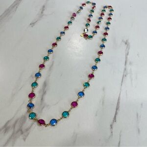 Swarovski Blue and Pink Gemstone Necklace